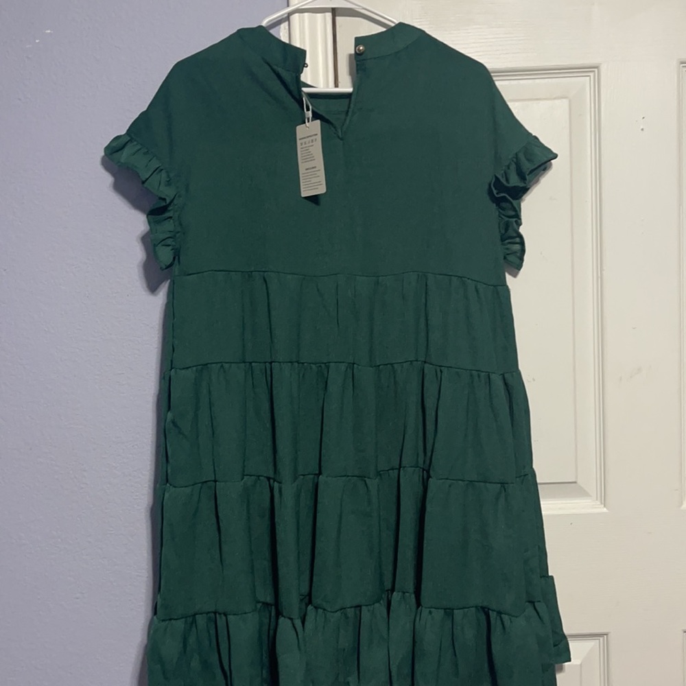 Amazon- Green Ruffled dress - Picture 2 of 5